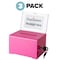 Adiroffice Acrylic Locking Suggestion Box with Message Display, PK3 ADI637-PNK-3pk - alternate 1